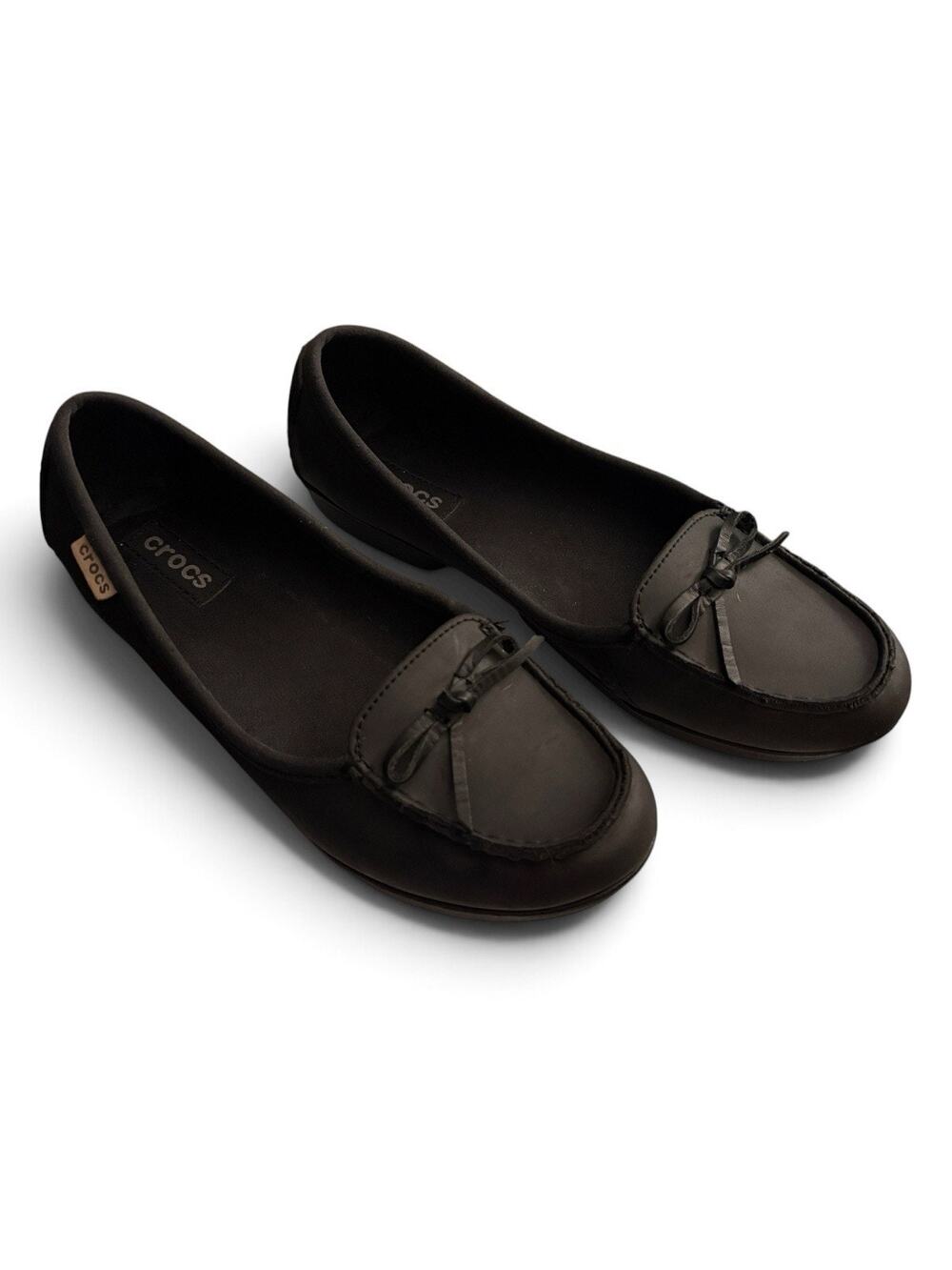 Crocs Womens Shoes Black ColorLite Ballet Flats Moccasin Slip On 9M